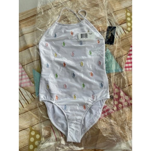 Polo Ralph Lauren Other - NWT Polo Ralph Lauren Big Girls Multi Color Polo Pony Embroidered SWIMSUIT